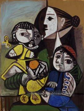  enfants - Mere aux enfants à l’orange 1951 cubiste